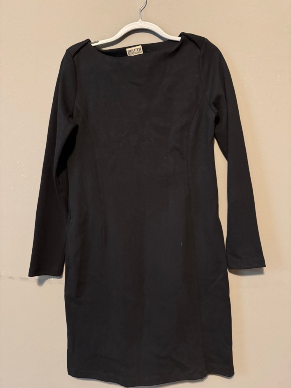 Duluth Trading Co Black Long Sleeve Sheath Dress